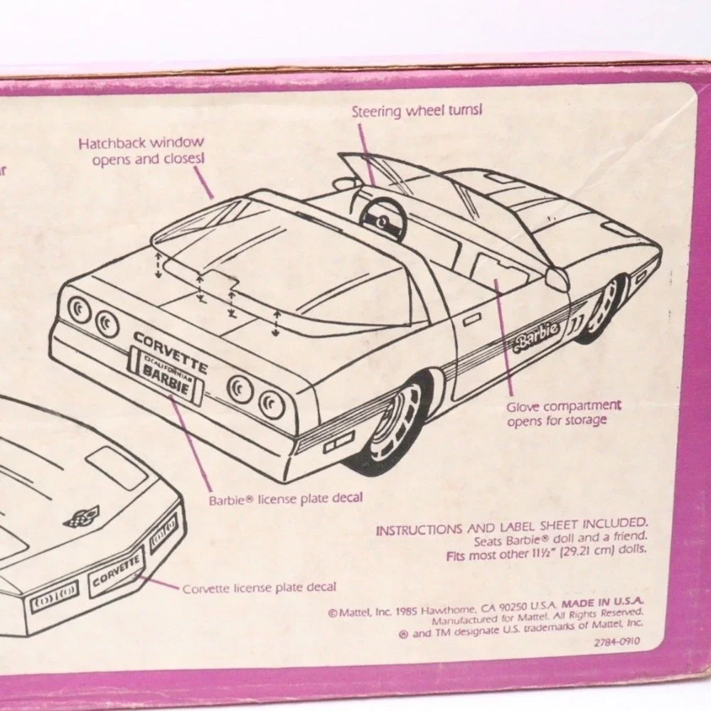 1985 Barbie Ultra Vette Corvette Mattel #2784 Vintage NEW Sealed Box